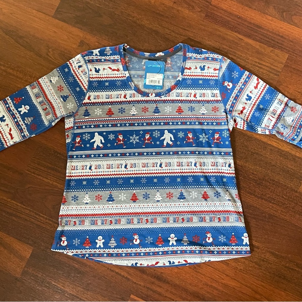 Brooks Holiday Running Long Sleeve Top XL New with Tags